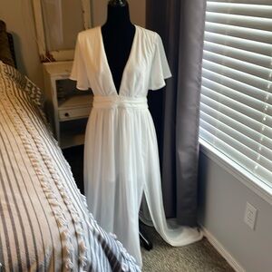 White Sheer floor length dress